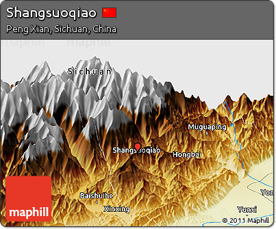 Physical Panoramic Map of Shangsuoqiao