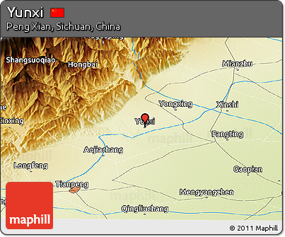 Physical Panoramic Map of Yunxi
