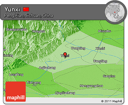 Political Panoramic Map of Yunxi