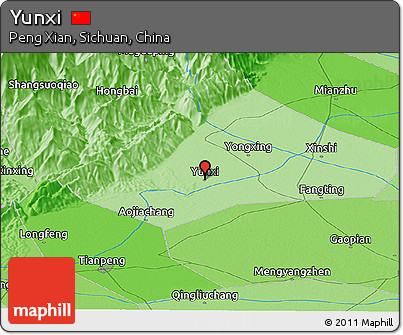 Political Panoramic Map of Yunxi