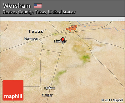 Satellite 3D Map of Worsham