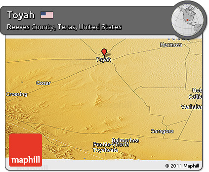 Physical Panoramic Map of Toyah