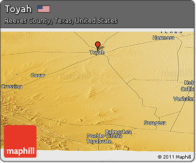 Physical Panoramic Map of Toyah