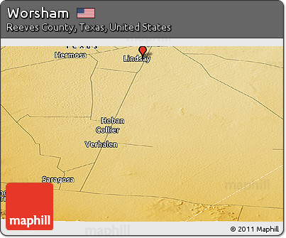 Physical Panoramic Map of Worsham