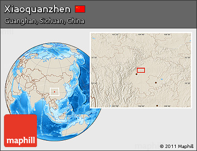 Shaded Relief Location Map of Xiaoquanzhen