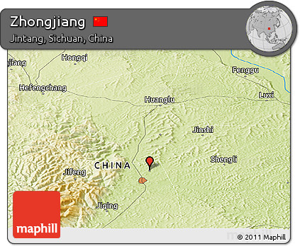 Physical Panoramic Map of Zhongjiang