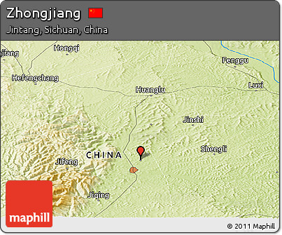 Physical Panoramic Map of Zhongjiang