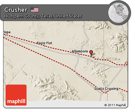 Shaded Relief 3D Map of Crusher