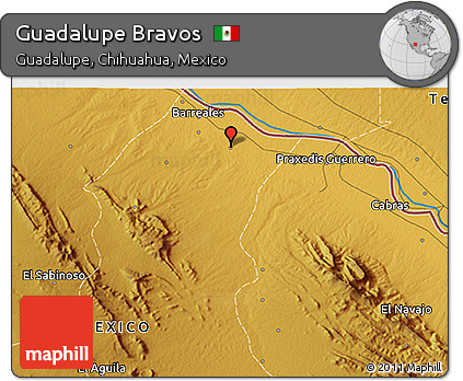 Physical 3D Map of Guadalupe Bravos