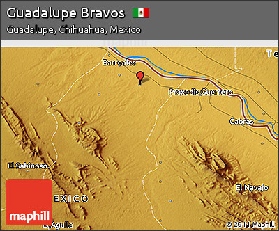 Physical 3D Map of Guadalupe Bravos