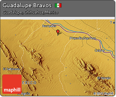Physical 3D Map of Guadalupe Bravos