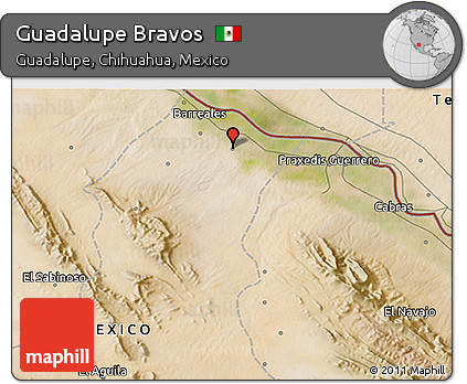 Satellite 3D Map of Guadalupe Bravos