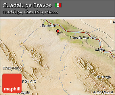 Satellite 3D Map of Guadalupe Bravos
