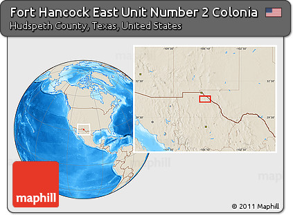 Shaded Relief Location Map of Fort Hancock East Unit Number 2 Colonia