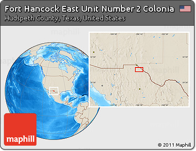 Shaded Relief Location Map of Fort Hancock East Unit Number 2 Colonia