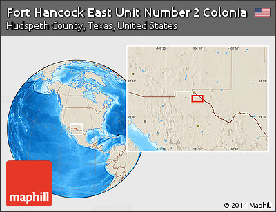 Shaded Relief Location Map of Fort Hancock East Unit Number 2 Colonia