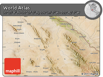 Satellite Map of the Area around 31° 11' 6" N, 106° 10' 30" W