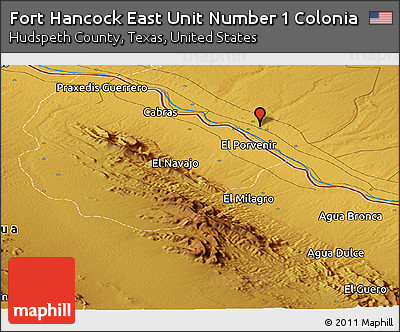 Physical Panoramic Map of Fort Hancock East Unit Number 1 Colonia