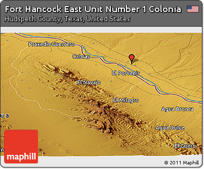 Physical Panoramic Map of Fort Hancock East Unit Number 1 Colonia