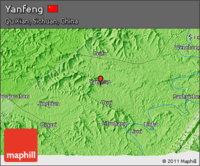 Political 3D Map of Yanfeng