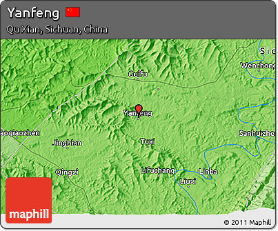 Political 3D Map of Yanfeng