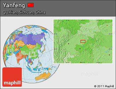 Political Location Map of Yanfeng