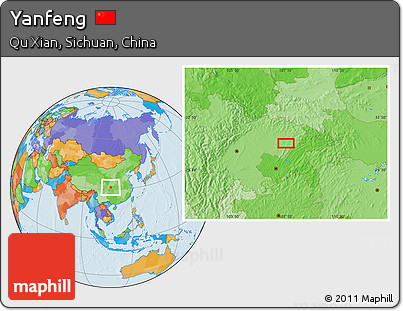 Political Location Map of Yanfeng