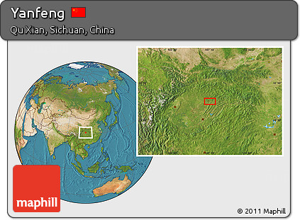 Satellite Location Map of Yanfeng