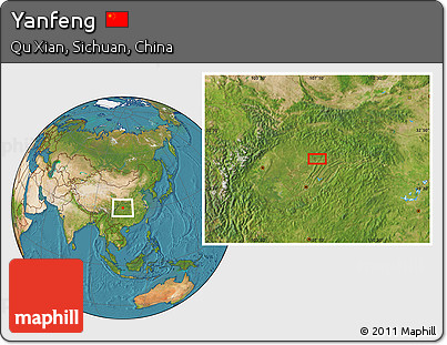 Satellite Location Map of Yanfeng