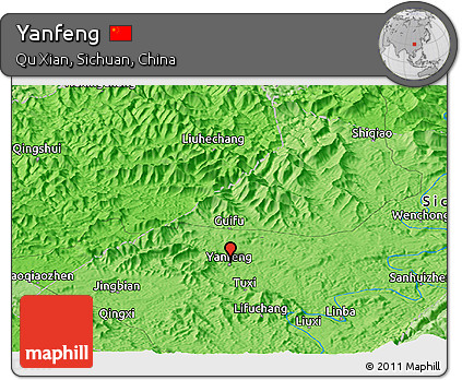 Political Panoramic Map of Yanfeng