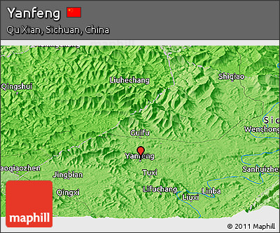 Political Panoramic Map of Yanfeng