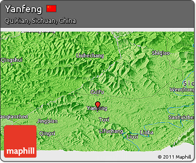 Political Panoramic Map of Yanfeng