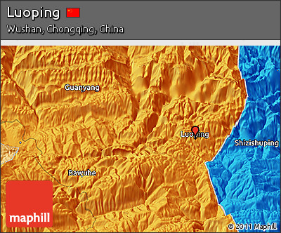 Political 3D Map of Luoping