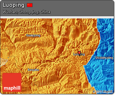 Political 3D Map of Luoping