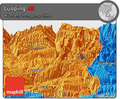 Political Panoramic Map of Luoping