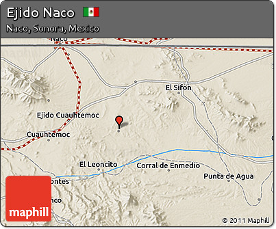 Shaded Relief 3D Map of Ejido Naco