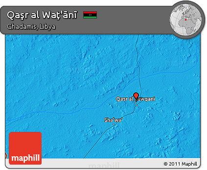Political 3D Map of Qaşr Al Waţ'ānī