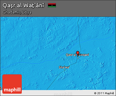 Political 3D Map of Qaşr Al Waţ'ānī