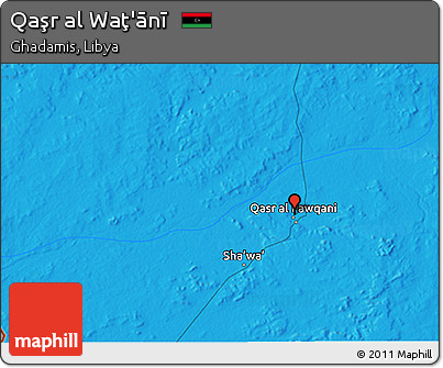 Political 3D Map of Qaşr Al Waţ'ānī