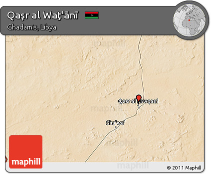Satellite 3D Map of Qaşr Al Waţ'ānī