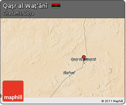 Satellite 3D Map of Qaşr Al Waţ'ānī