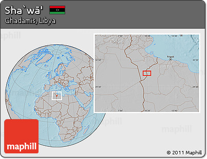 Gray Location Map of Sha`wā', hill shading
