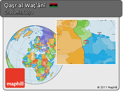 Political Location Map of Qaşr Al Waţ'ānī