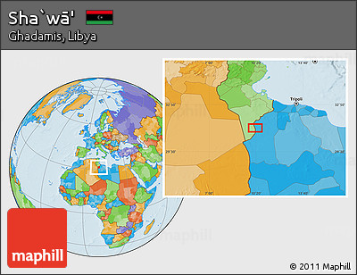 Political Location Map of Sha`wā'