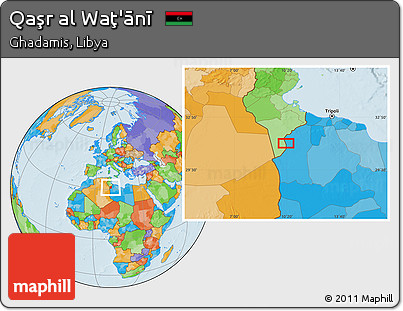 Political Location Map of Qaşr Al Waţ'ānī
