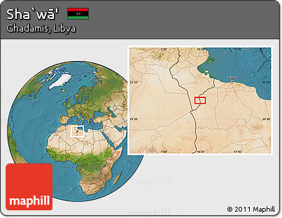Satellite Location Map of Sha`wā'