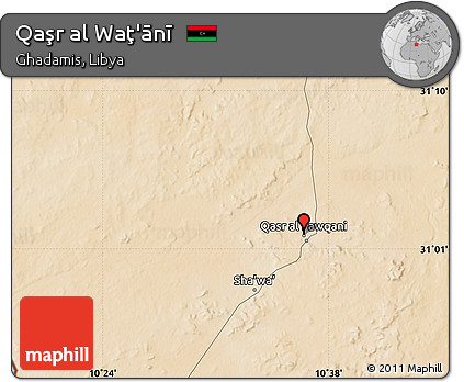 Satellite Map of Qaşr Al Waţ'ānī