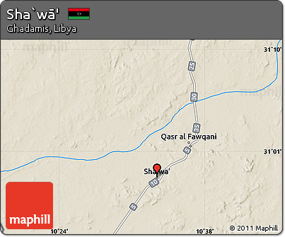 Shaded Relief Map of Sha`wā'