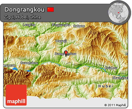 Physical 3D Map of Dongrangkou