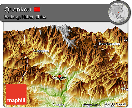Physical 3D Map of Quankou